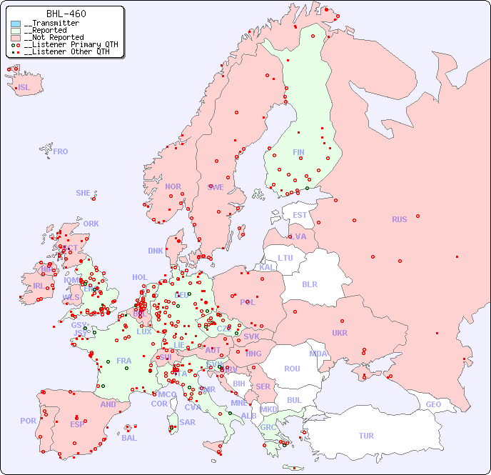 __European Reception Map for BHL-460