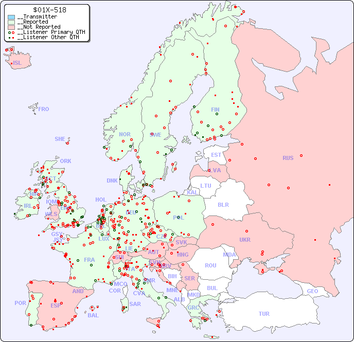 __European Reception Map for $01X-518