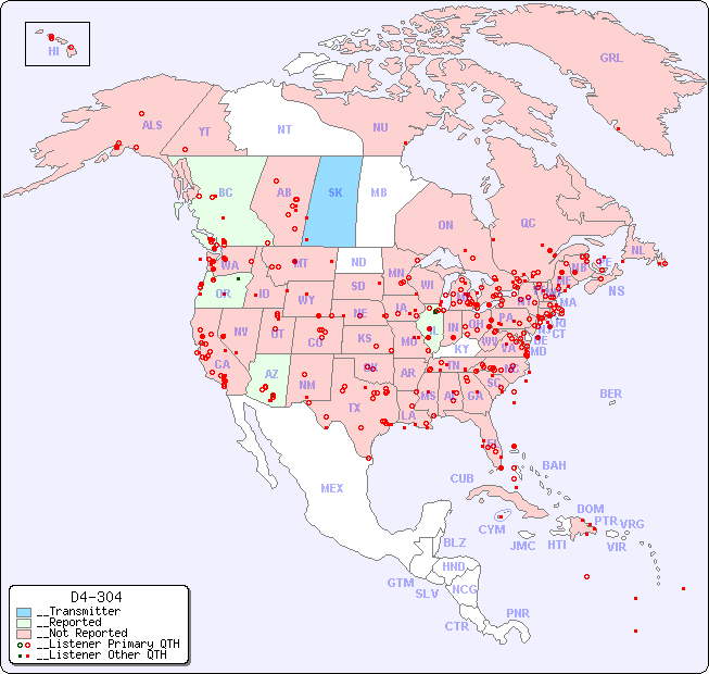 __North American Reception Map for D4-304