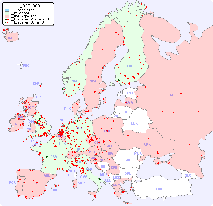 __European Reception Map for #927-309