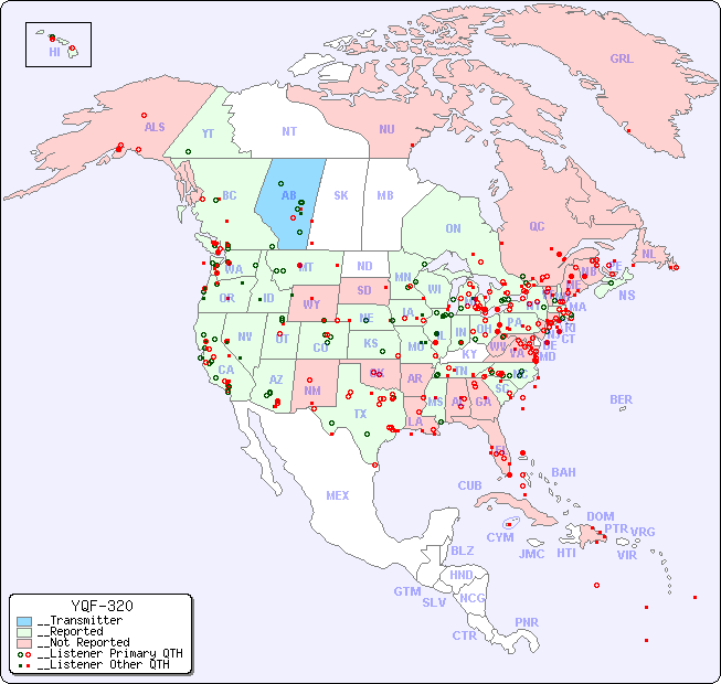 __North American Reception Map for YQF-320