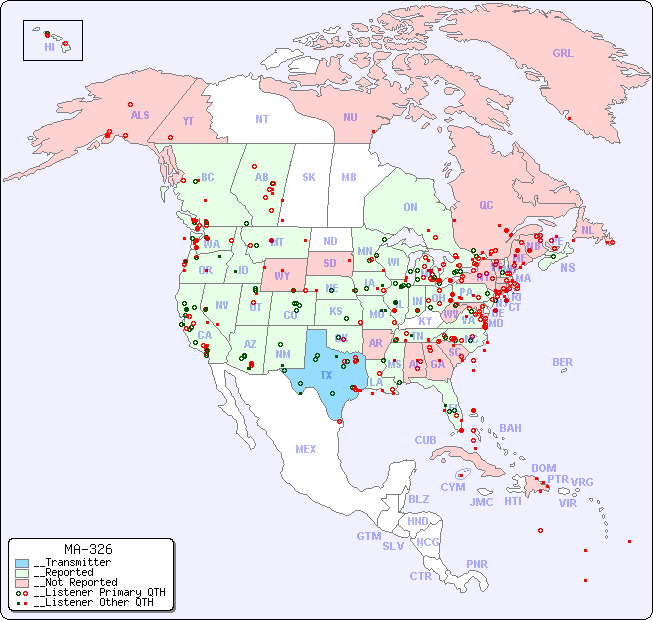 __North American Reception Map for MA-326