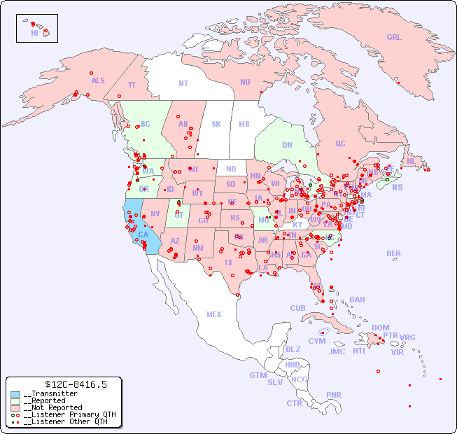 __North American Reception Map for $12C-8416.5