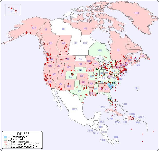 __North American Reception Map for UOT-326