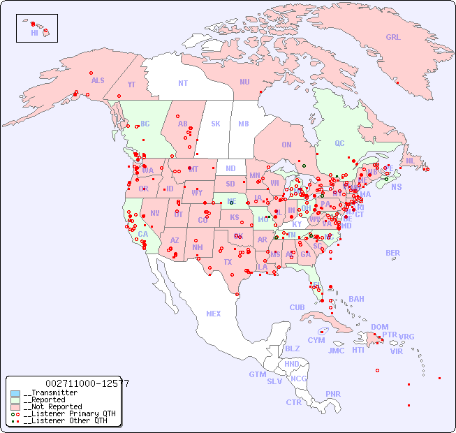 __North American Reception Map for 002711000-12577