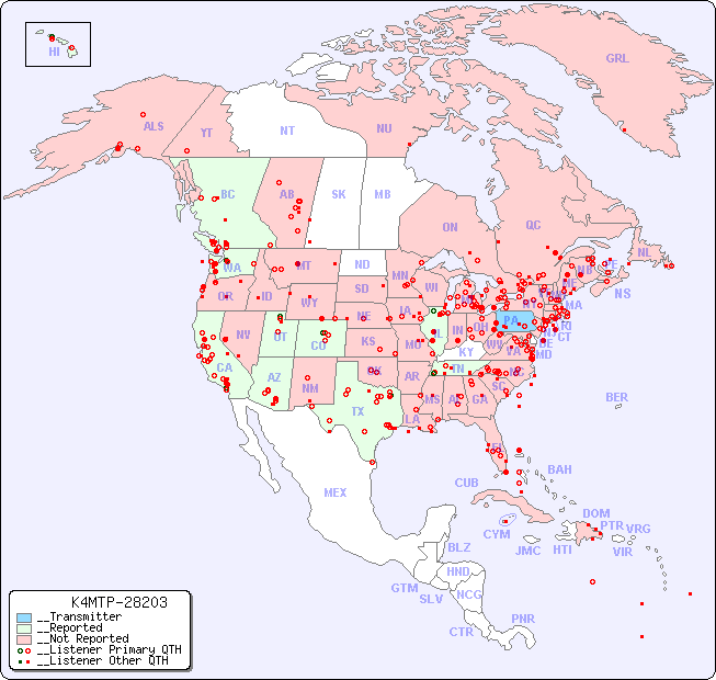 __North American Reception Map for K4MTP-28203