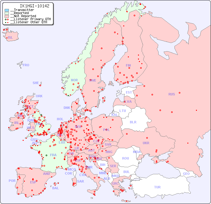 __European Reception Map for IK1HGI-10142