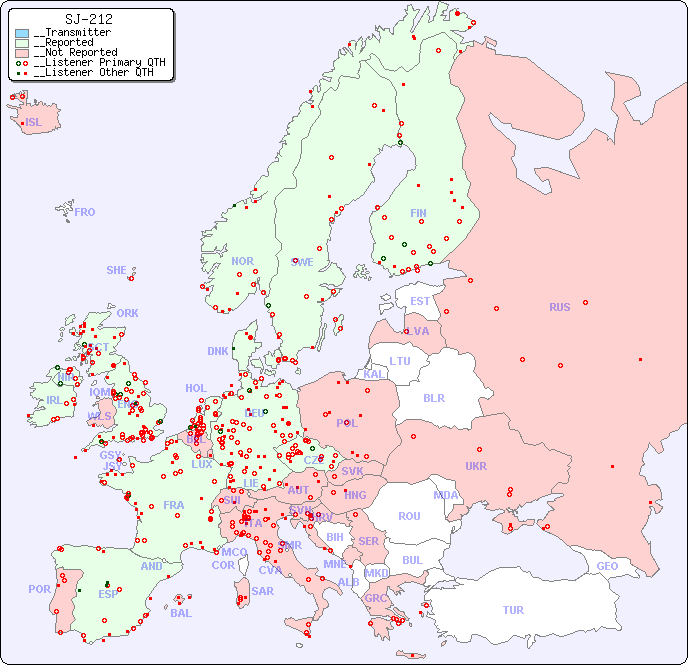 __European Reception Map for SJ-212