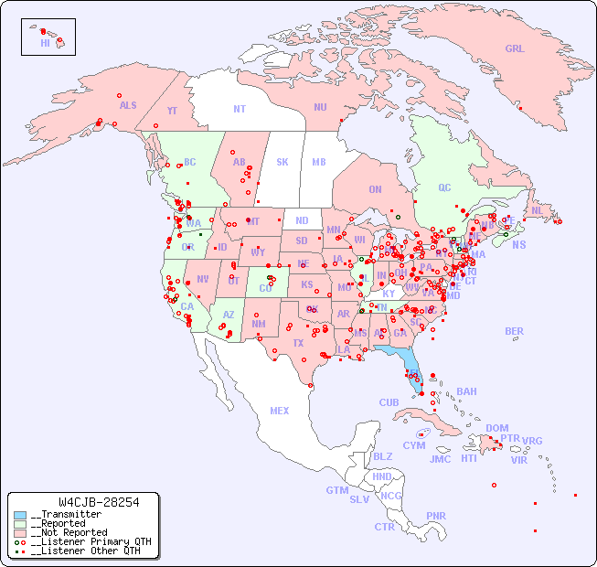 __North American Reception Map for W4CJB-28254