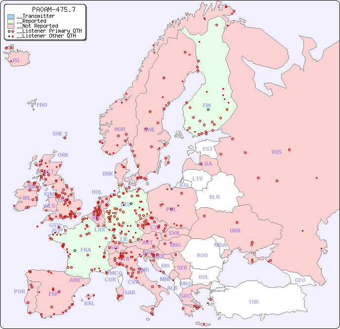 __European Reception Map for PA0AM-475.7