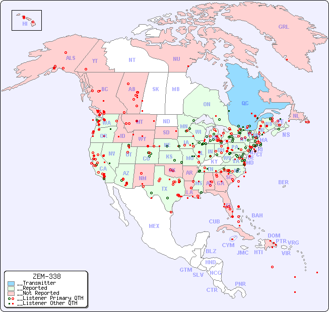 __North American Reception Map for ZEM-338