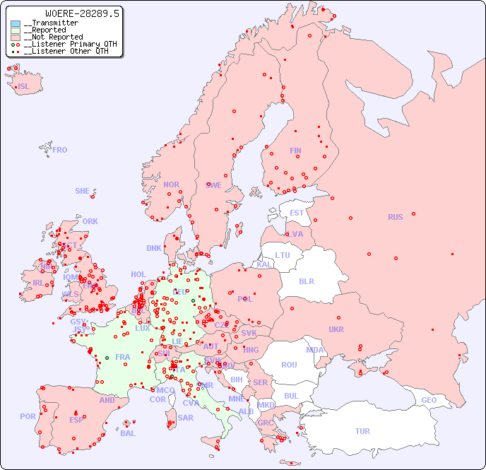 __European Reception Map for W0ERE-28289.5