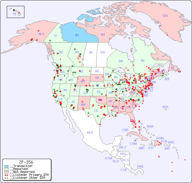 __North American Reception Map for ZF-356