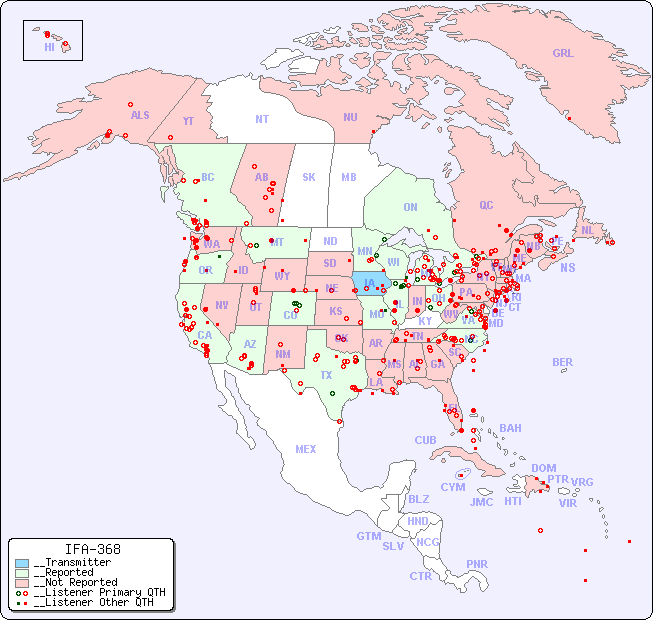 __North American Reception Map for IFA-368