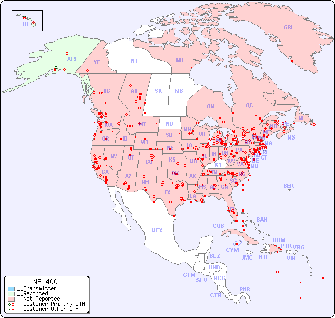 __North American Reception Map for NB-400