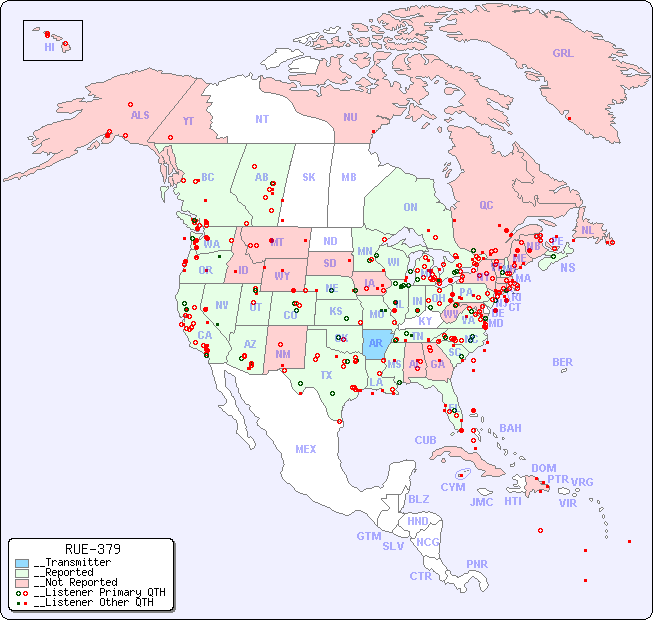 __North American Reception Map for RUE-379