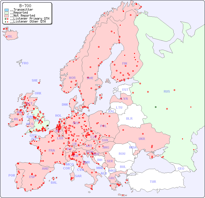 __European Reception Map for B-700