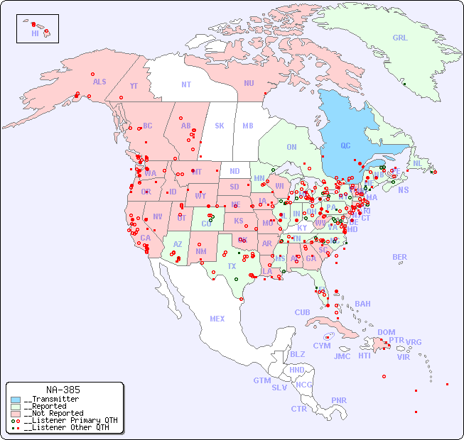 __North American Reception Map for NA-385