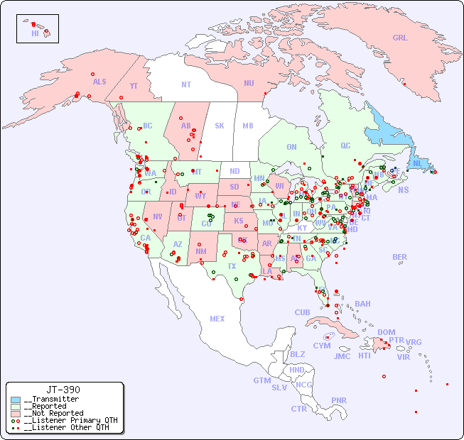 __North American Reception Map for JT-390
