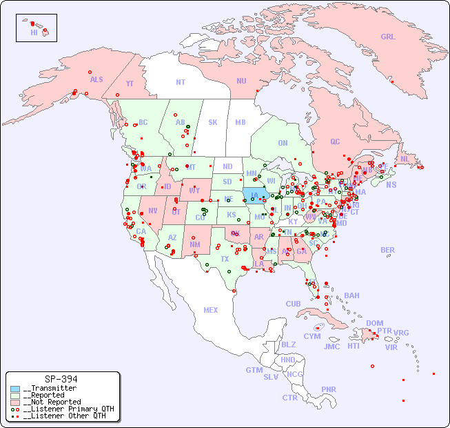 __North American Reception Map for SP-394