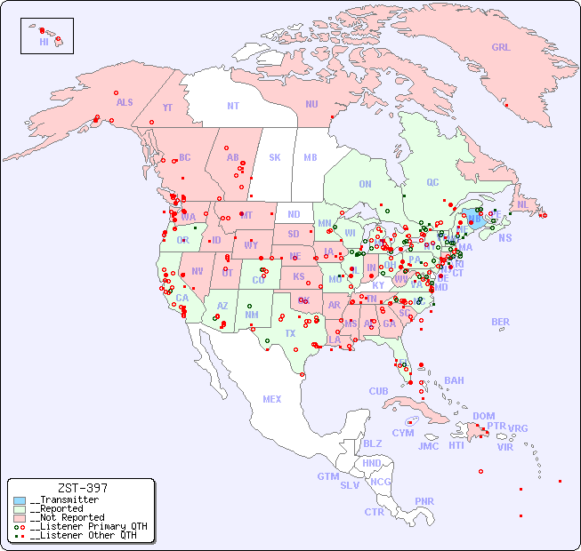 __North American Reception Map for ZST-397