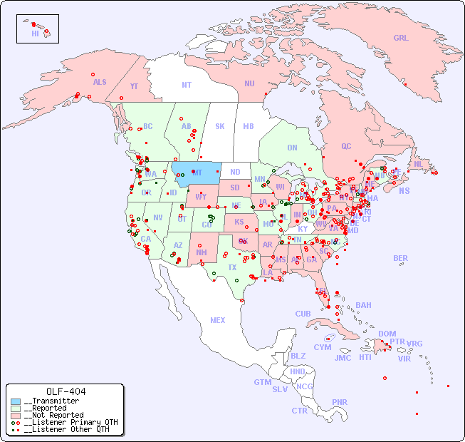 __North American Reception Map for OLF-404