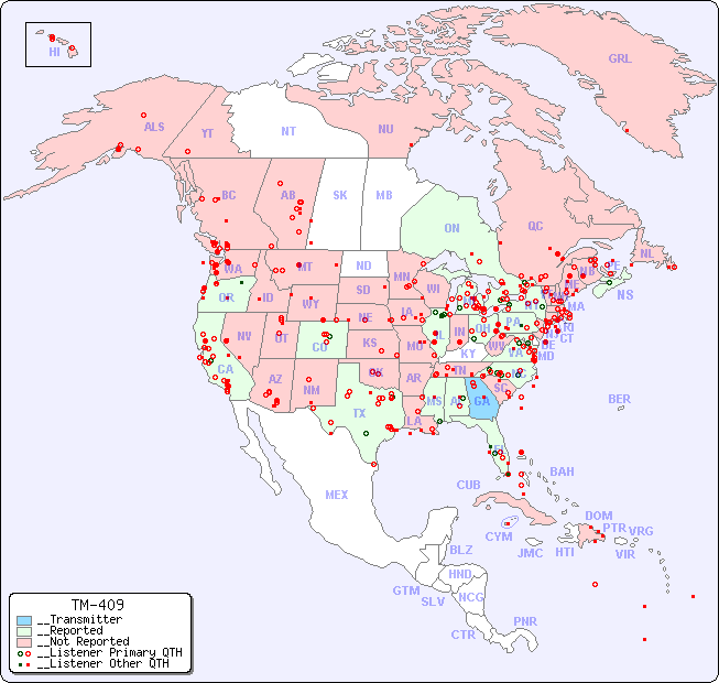 __North American Reception Map for TM-409