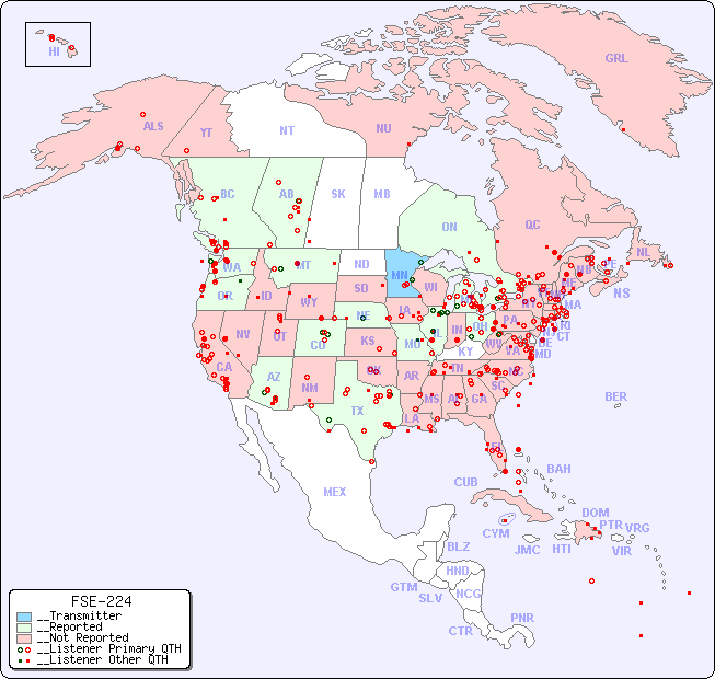 __North American Reception Map for FSE-224