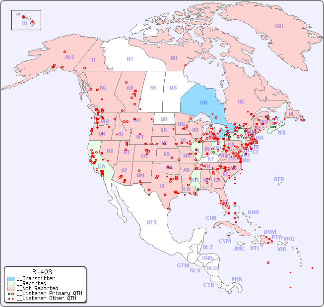 __North American Reception Map for R-403