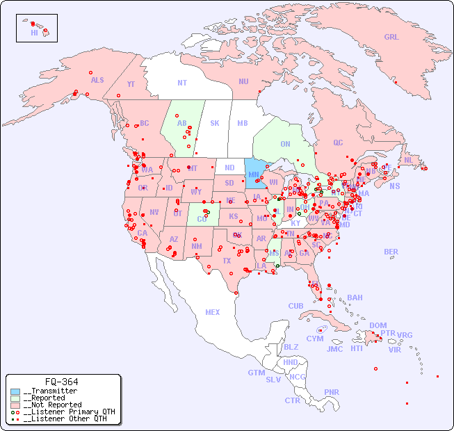 __North American Reception Map for FQ-364
