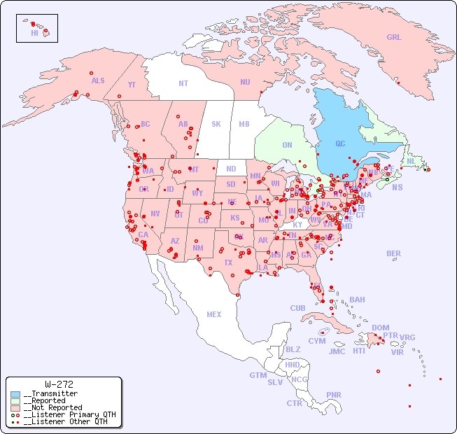 __North American Reception Map for W-272