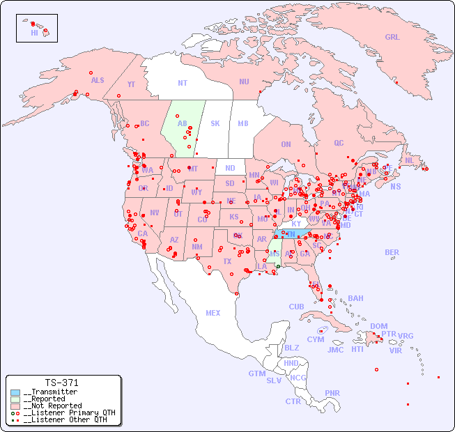 __North American Reception Map for TS-371