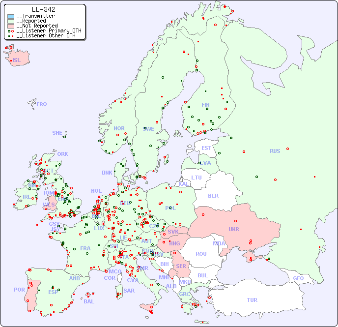 __European Reception Map for LL-342