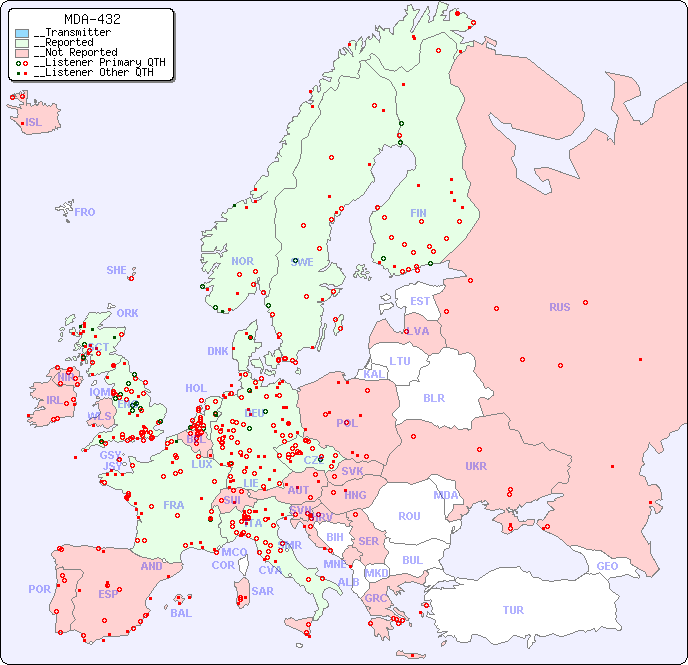 __European Reception Map for MDA-432