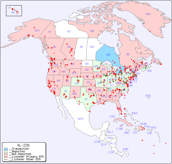 __North American Reception Map for 4L-236