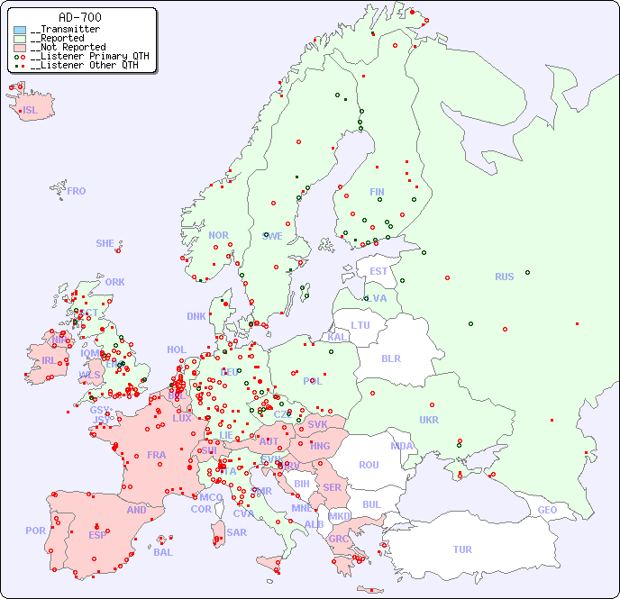 __European Reception Map for AD-700