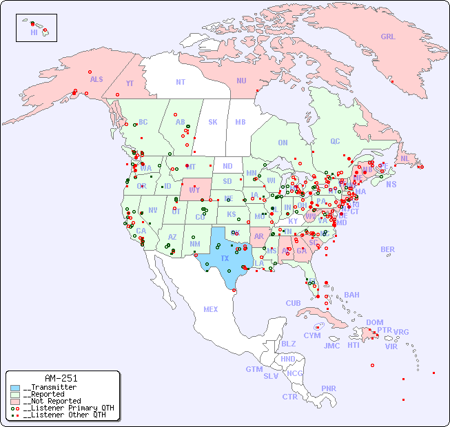 __North American Reception Map for AM-251