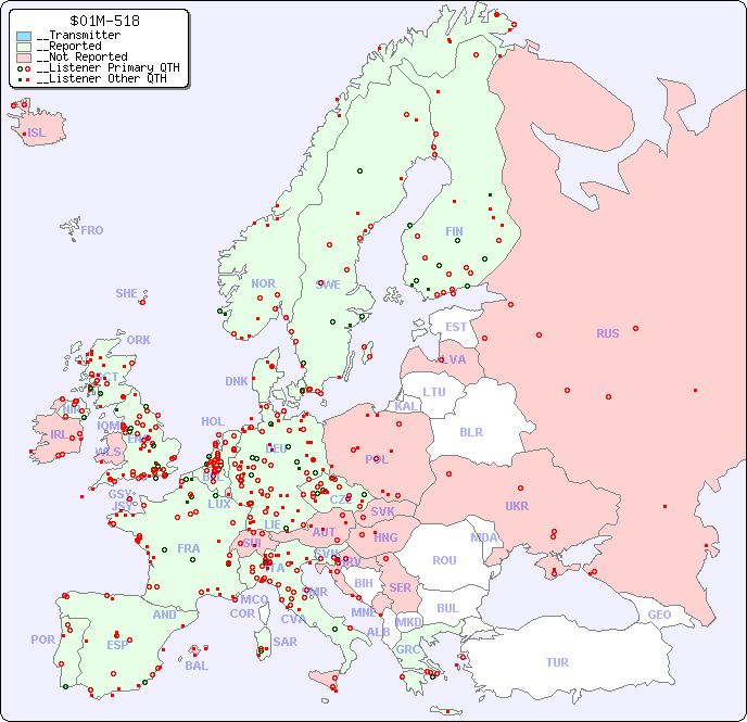 __European Reception Map for $01M-518