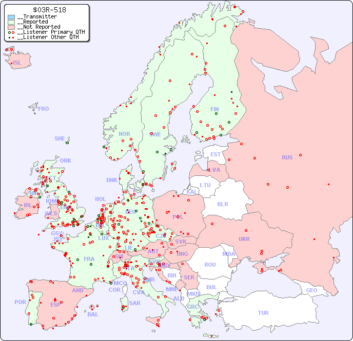 __European Reception Map for $03R-518