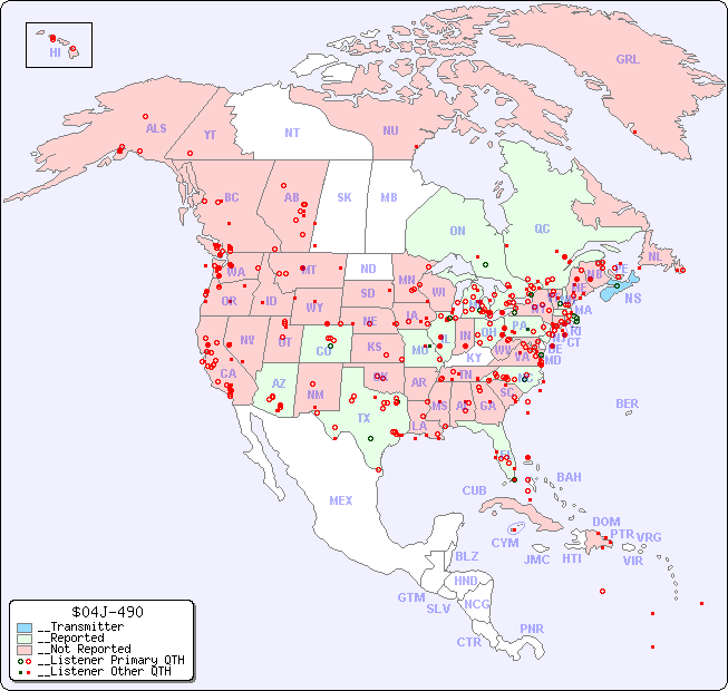 __North American Reception Map for $04J-490