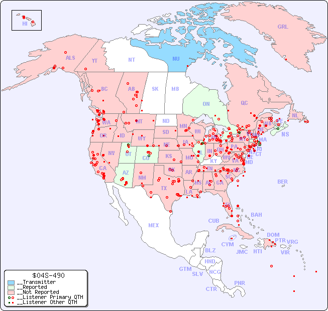 __North American Reception Map for $04S-490