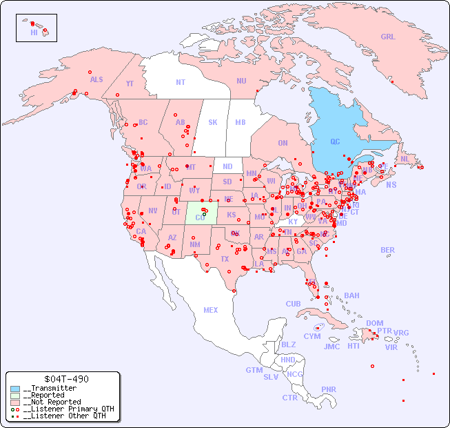 __North American Reception Map for $04T-490