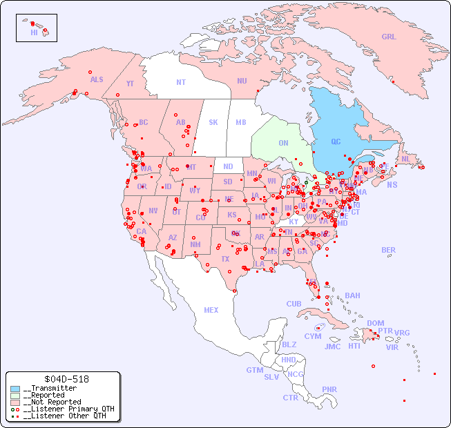 __North American Reception Map for $04D-518