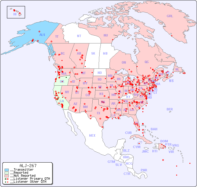 __North American Reception Map for ALJ-267