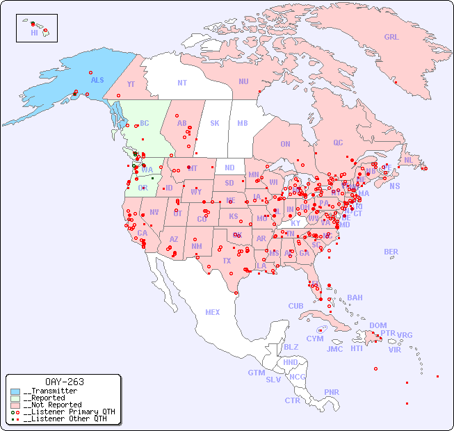 __North American Reception Map for OAY-263