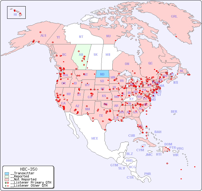 __North American Reception Map for HBC-350