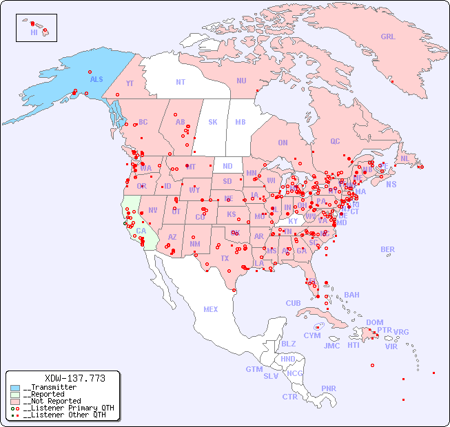 __North American Reception Map for XDW-137.773