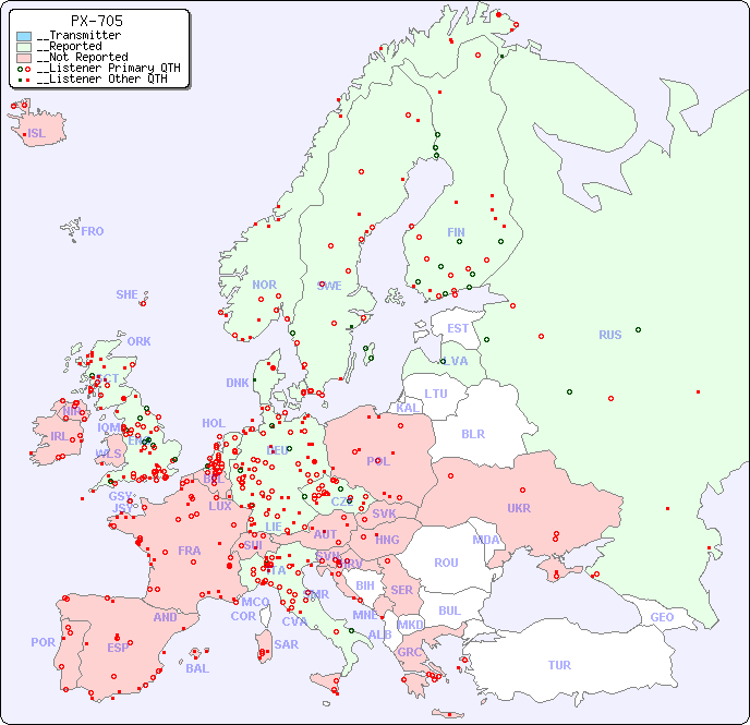 __European Reception Map for PX-705