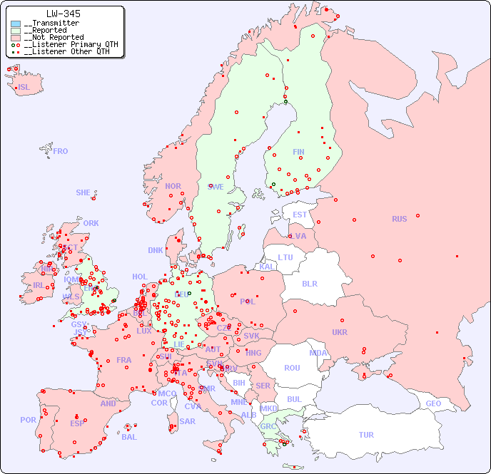 __European Reception Map for LW-345