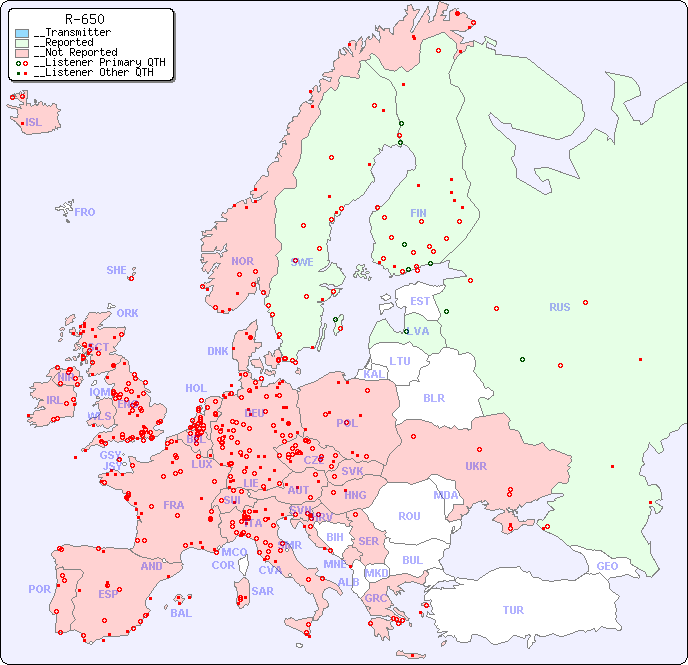 __European Reception Map for R-650